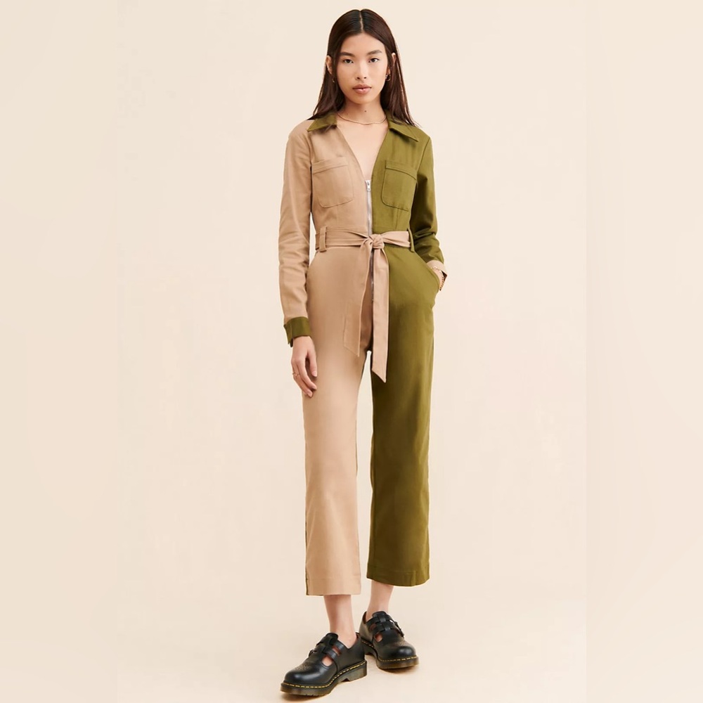 Free People Another Girl Colorblock Utility Coveralls Jumpsuit